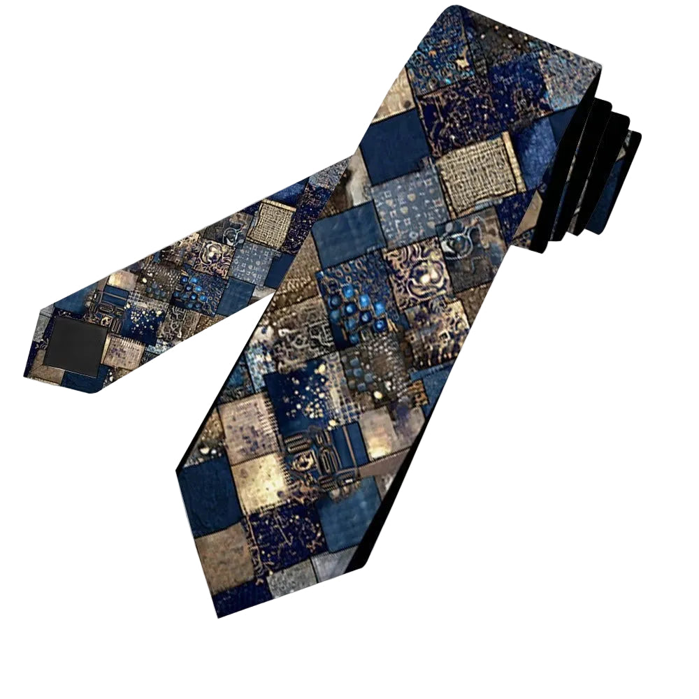 Men’s Patchwork Pattern Necktie