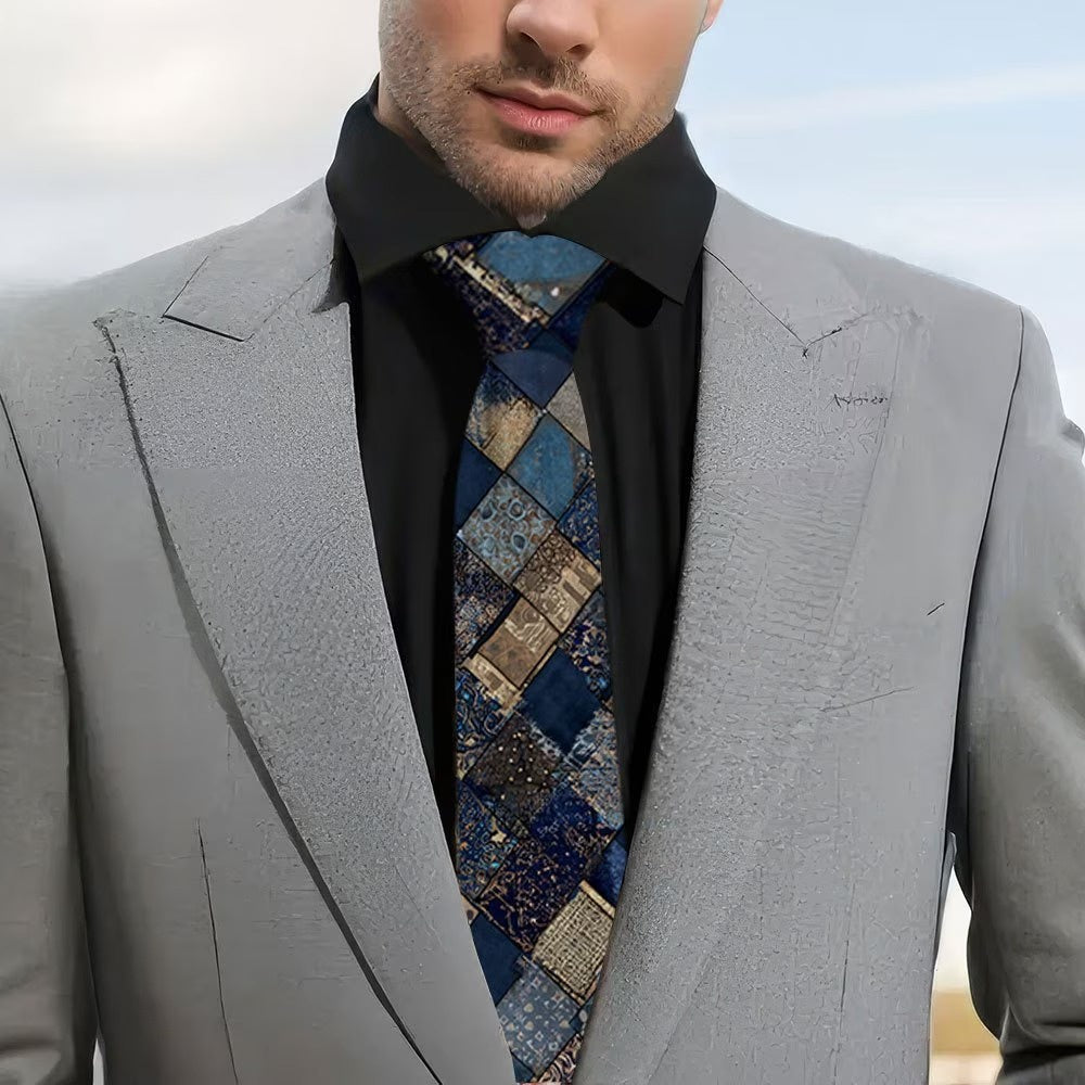 Men’s Patchwork Pattern Necktie