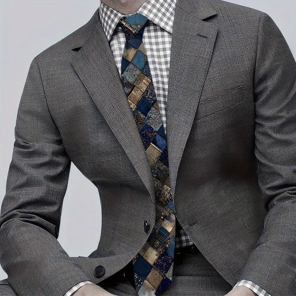 Men’s Patchwork Pattern Necktie