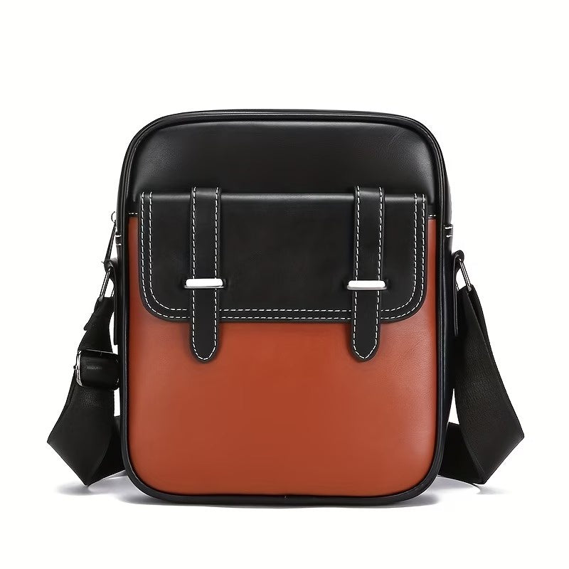 Men’s Two-Tone Sling Bag with Flap Pocket