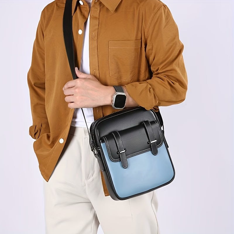 Men’s Two-Tone Sling Bag with Flap Pocket