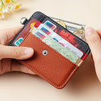 Women’s Rectangular Credit Card Holder with Snap Fastener