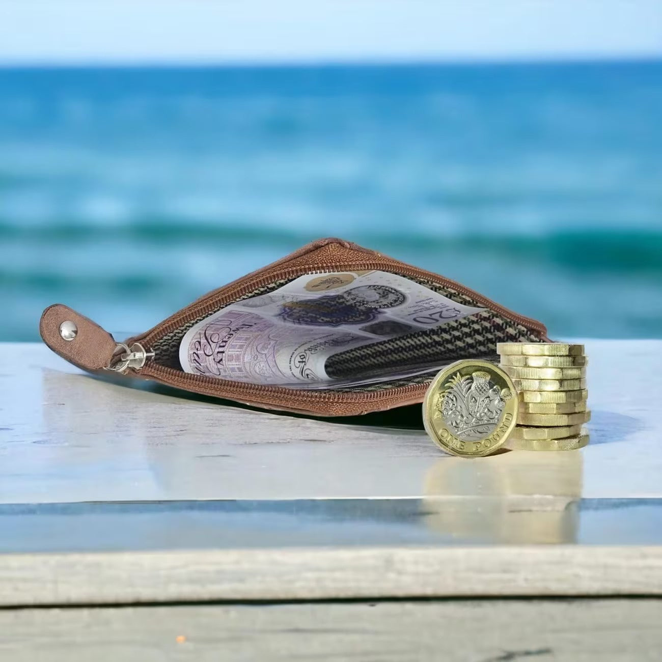 Women’s Slim Wallet with Zippered Compartment